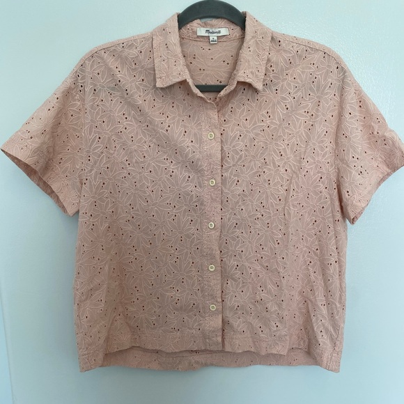 Madewell Eyelet Lace Beachside Shirt in Dream-On Daisies Size Small - Picture 4 of 5
